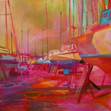 Pink boats-boatyard-Falmouth